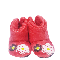Тапочки Papulin красные с цветком, 18-27 размер